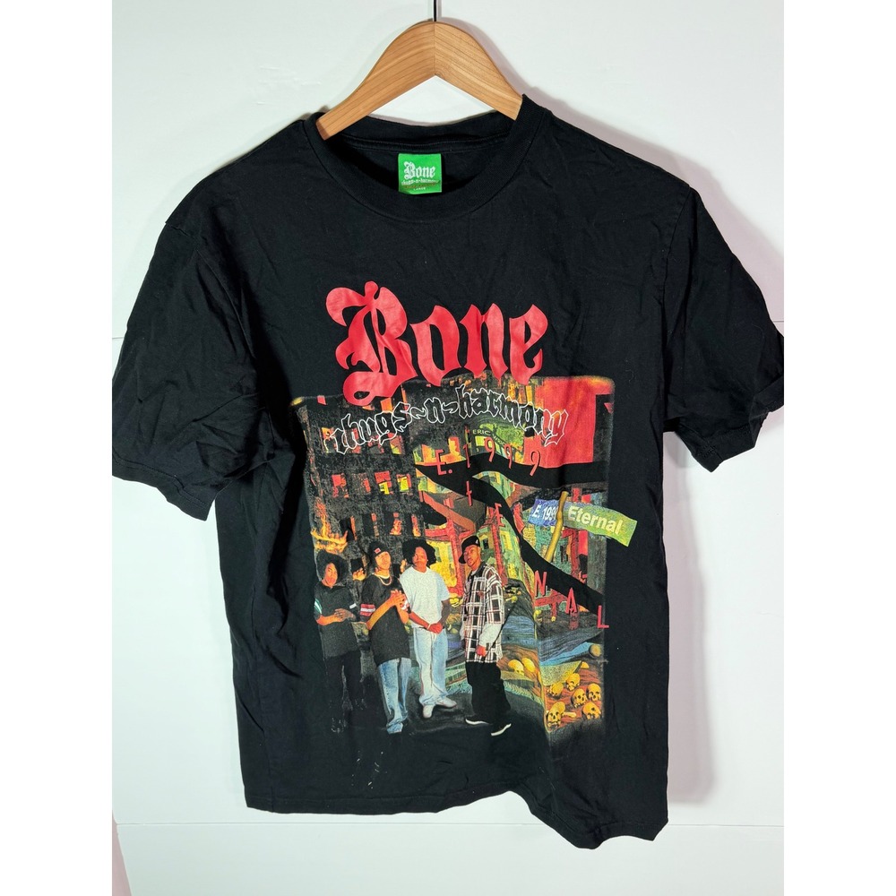 Bone Thugs-N-Harmony Shoe Palace E. 1999 Eternal Black Graphic T-Shirt Large
